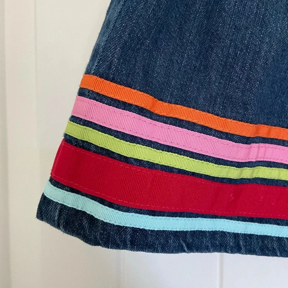 NWOT | Gymboree toddler girl’s colorful striped denim skirt — size 4‎